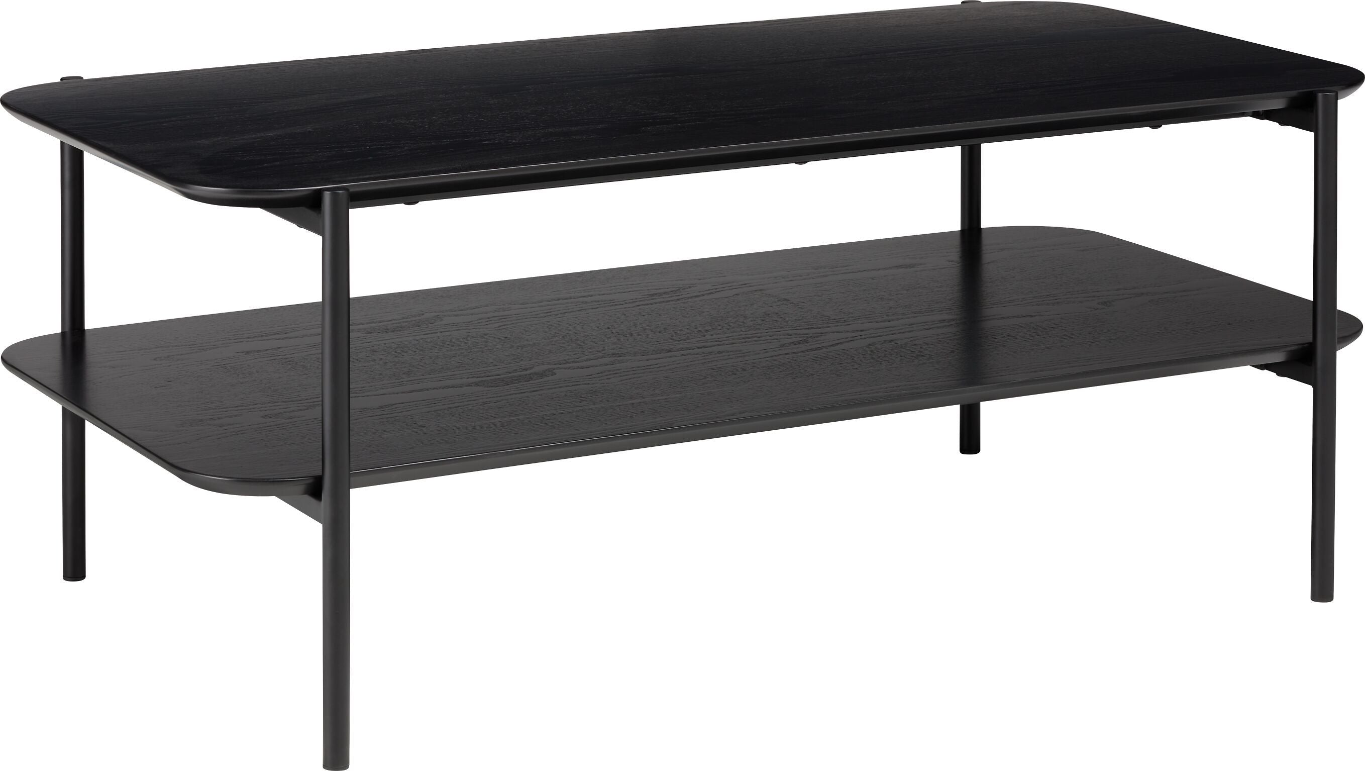 JENNIE Salontisch sz MDF/Eschefurn.Metal - Schwarz / B: 101.0 cm x T: 54.0 cm x H: 40.5 cm