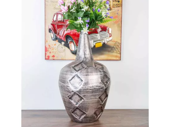 Vase en métal cuivré 30,5x30,5x50,5h