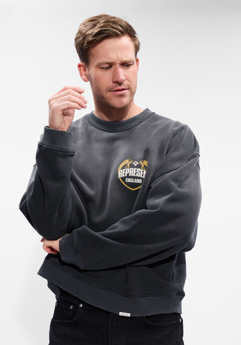 donkergrijze represent trui angel border sweatshirt