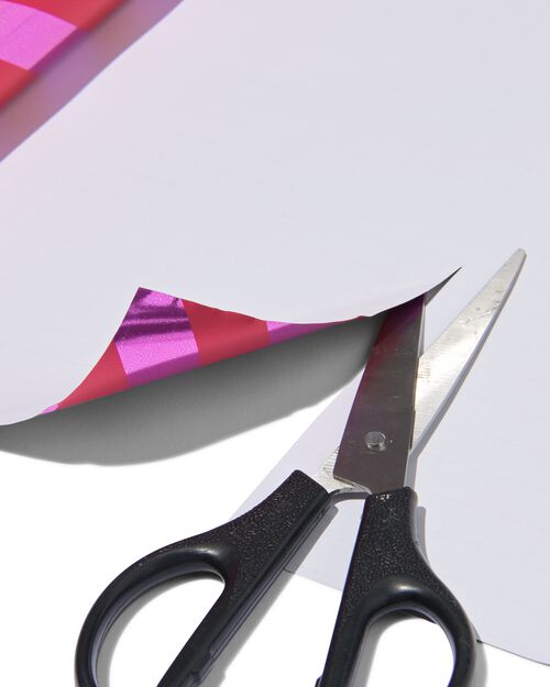 papier cadeau rayé rouge/rose