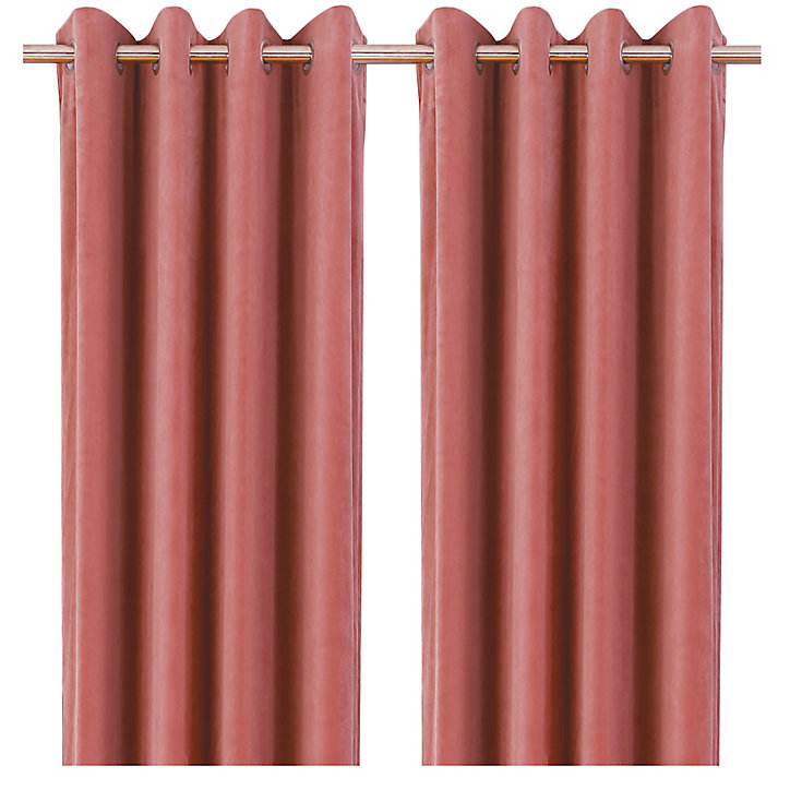 Rideau Velvet Valgreta rose l.140 x H.260 cm