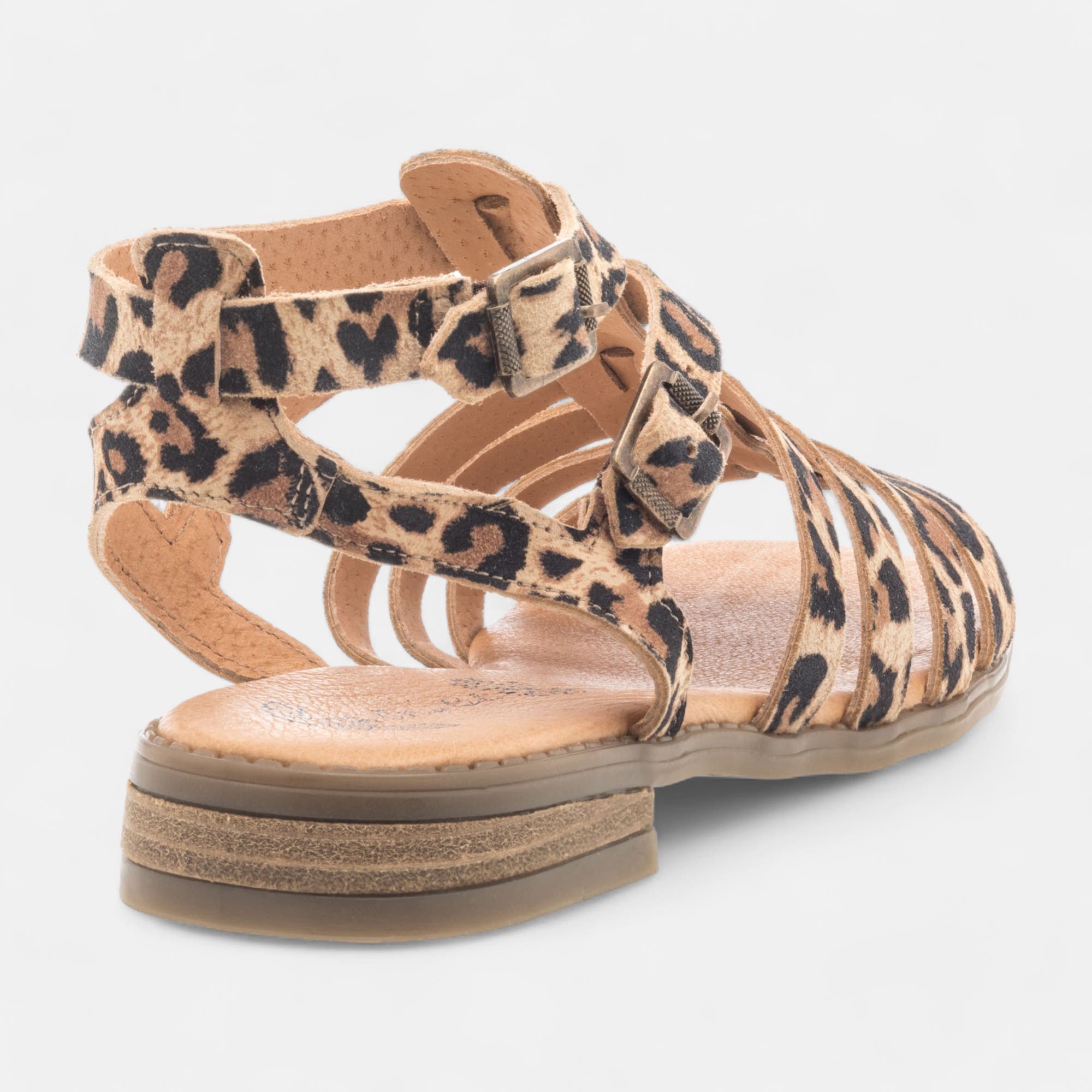 Nu-pieds Femme en cuir cognac