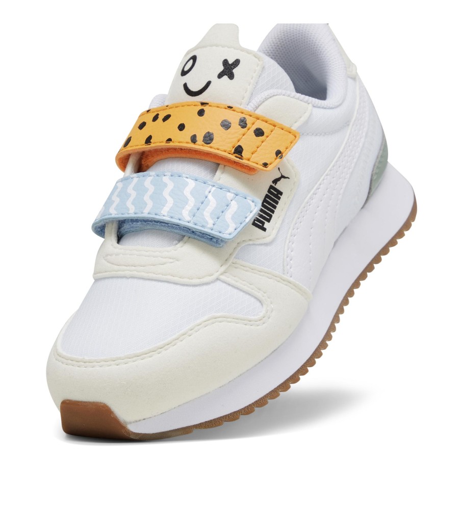 Tênis Puma R78 Mix Match V, branco-sujo, multicolorido