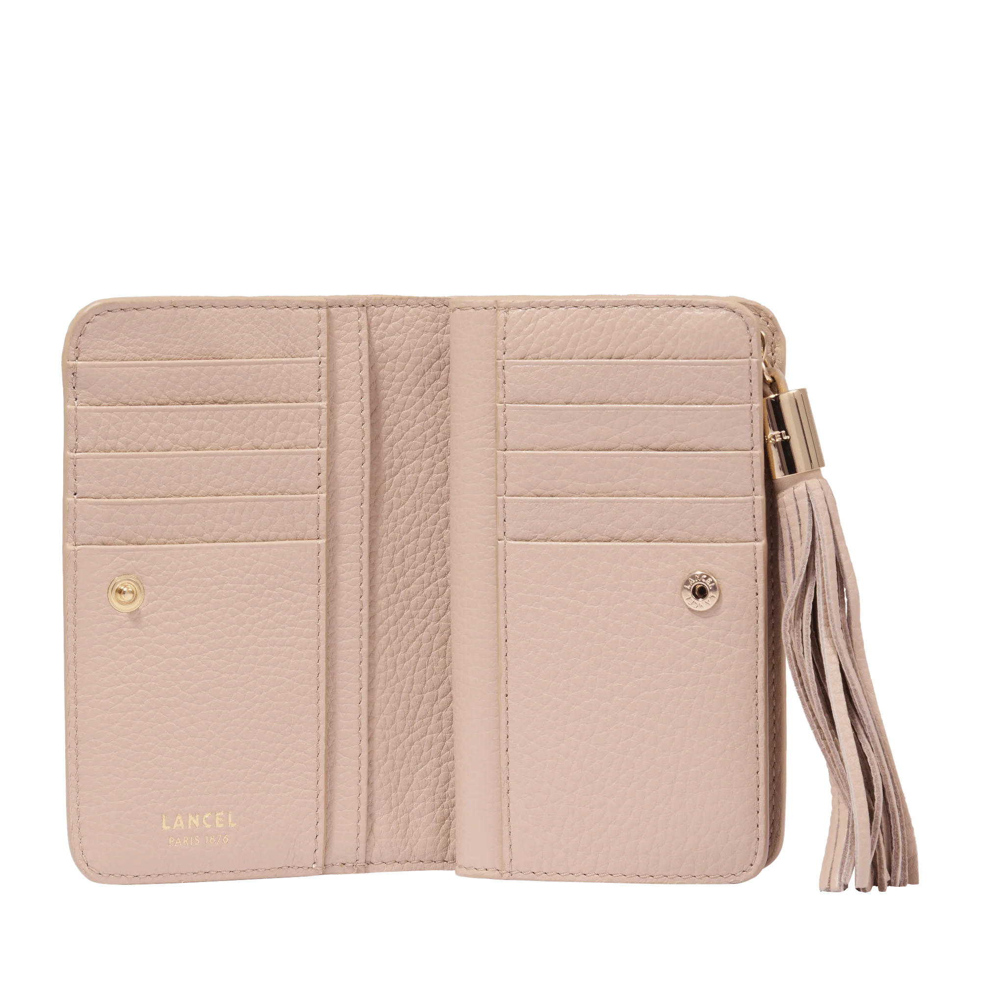 Rectangular zip compact wallet Premier Flirt de Lancel-Capuccino/Doré
