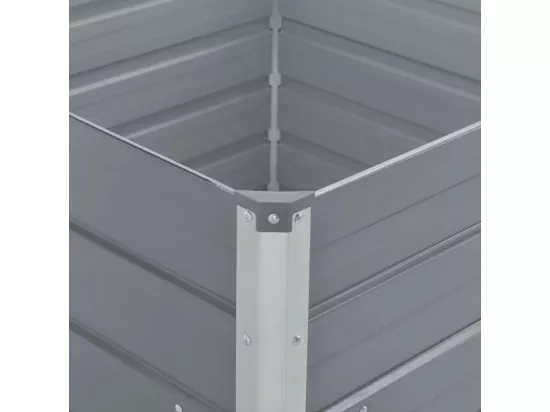 Jardinière 100 x 100 x 45 cm Acier galvanisé Gris