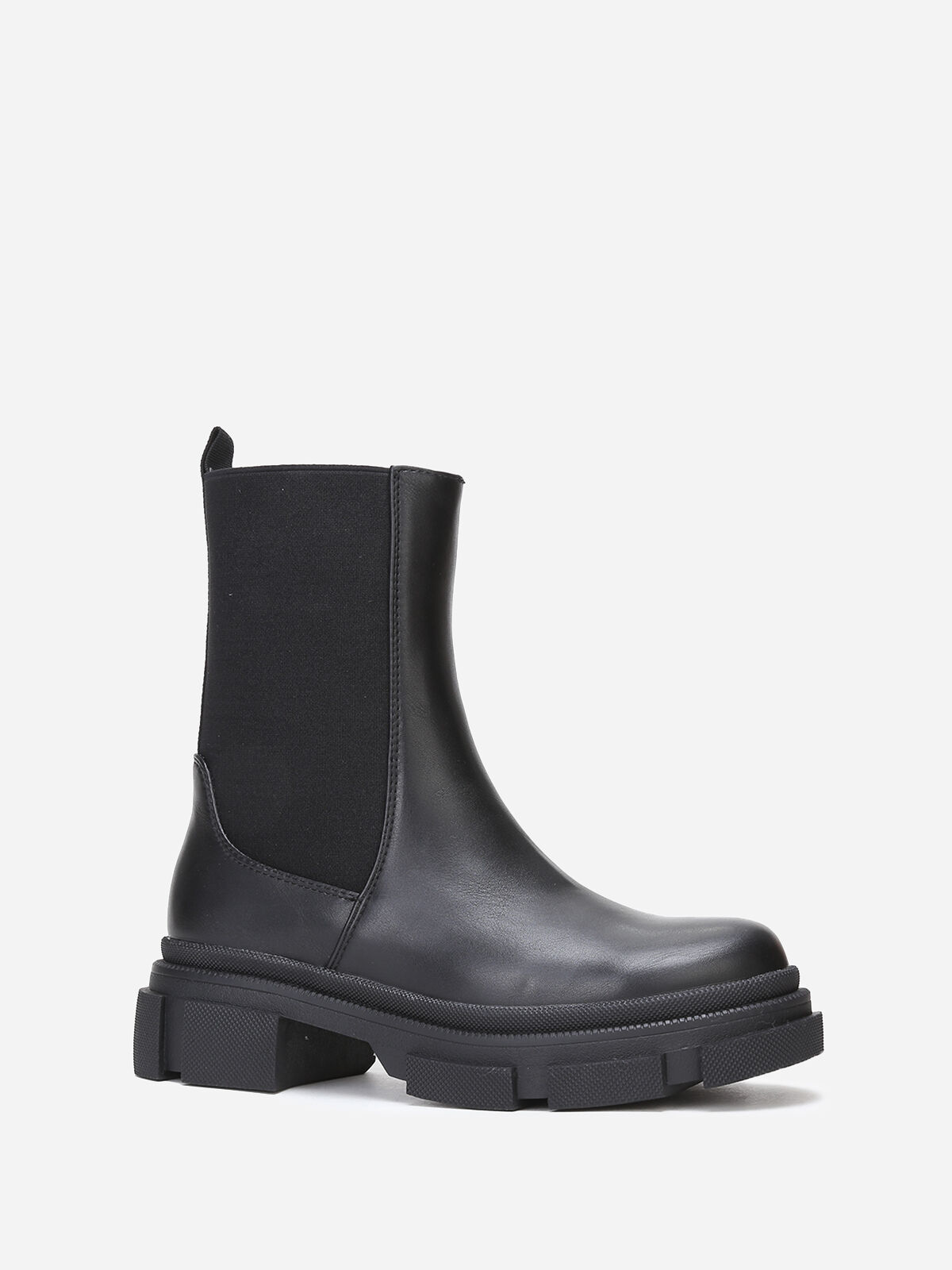 Bottines chelsea stretch et crantées- Noir