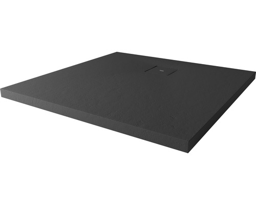 BREUER Modern Line mineraal gegoten douchebak, steenlook, antraciet, 90 x 90 cm