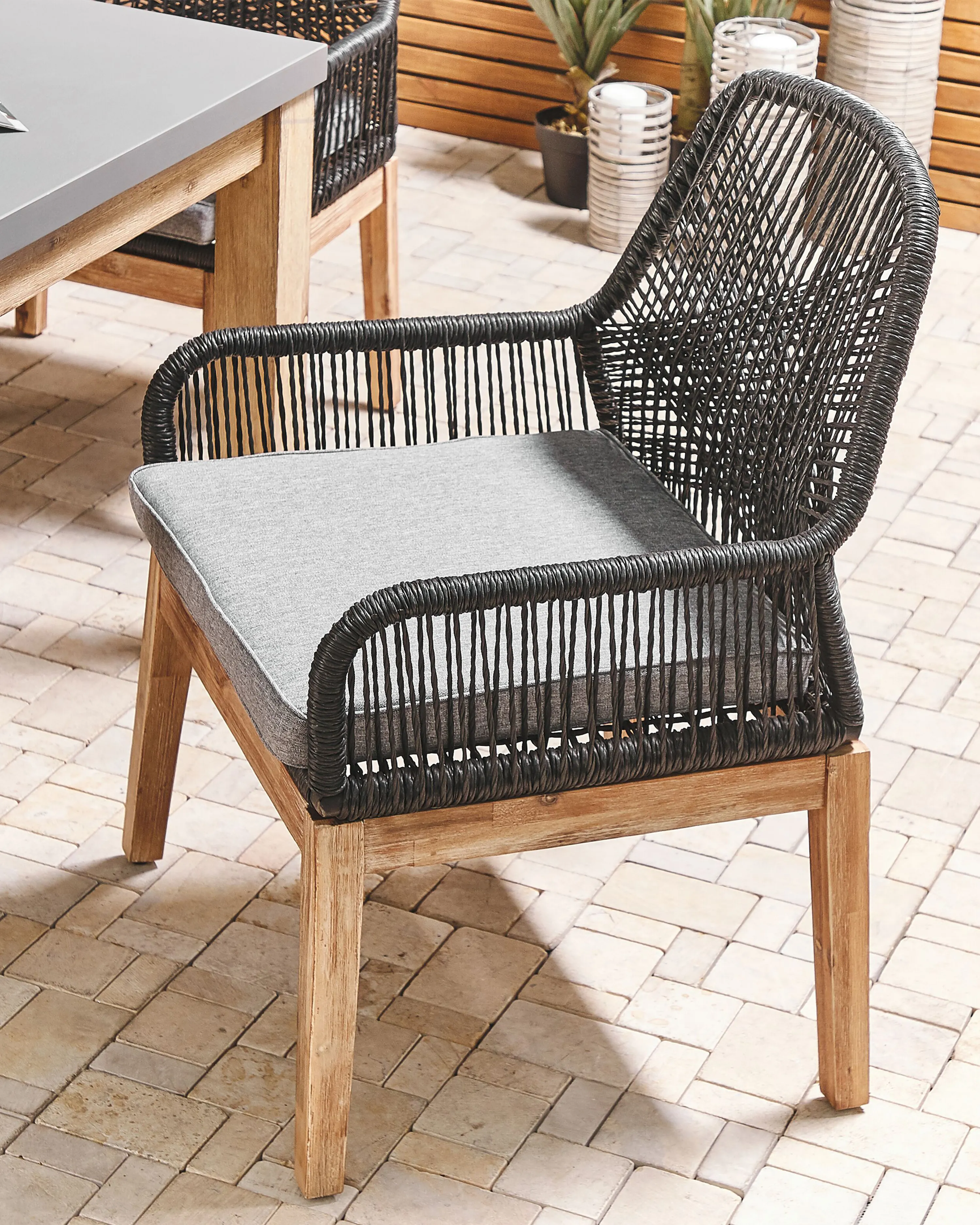 Set van 2 stoelen met zitkussen OLBIA Synthetisch materiaal Zwart