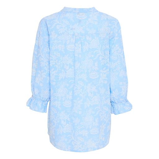 Sorbet Blomsterprint Bluse, Cerulean, XL