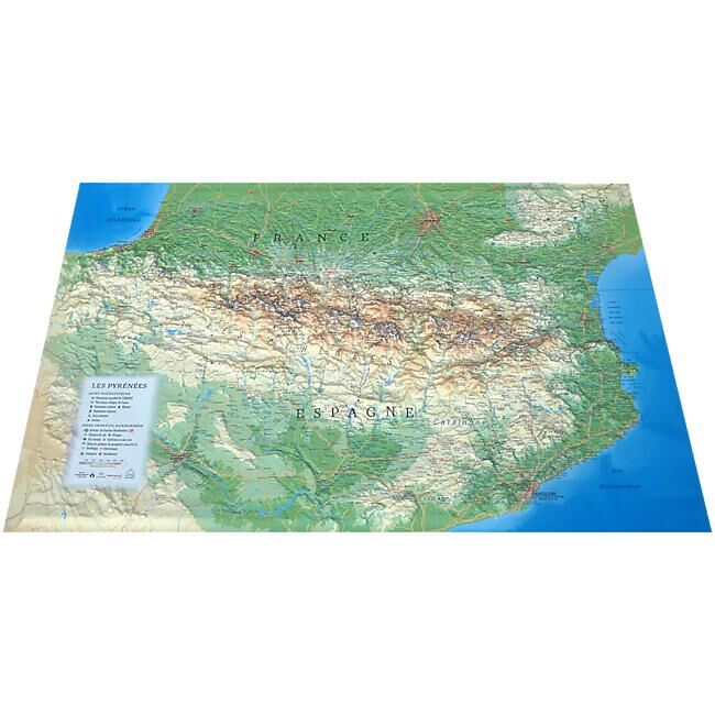 3D MAP - RELIEF PYRENEES 61X41