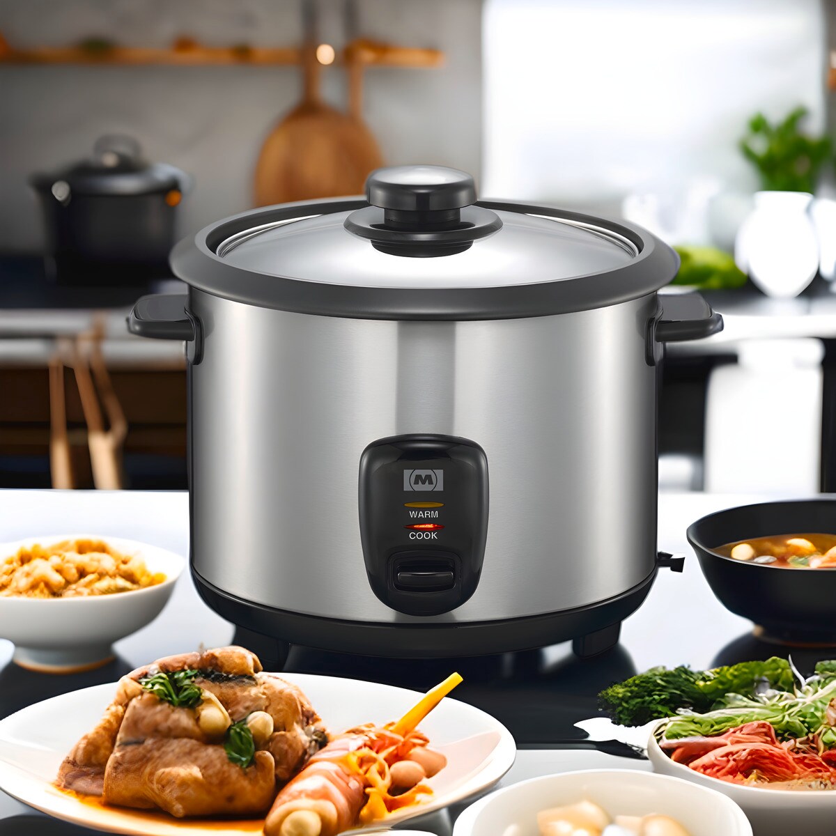 MELISSA 16280021 - Reiskocher 1,5L, 500W, Edelstahl/schwarz