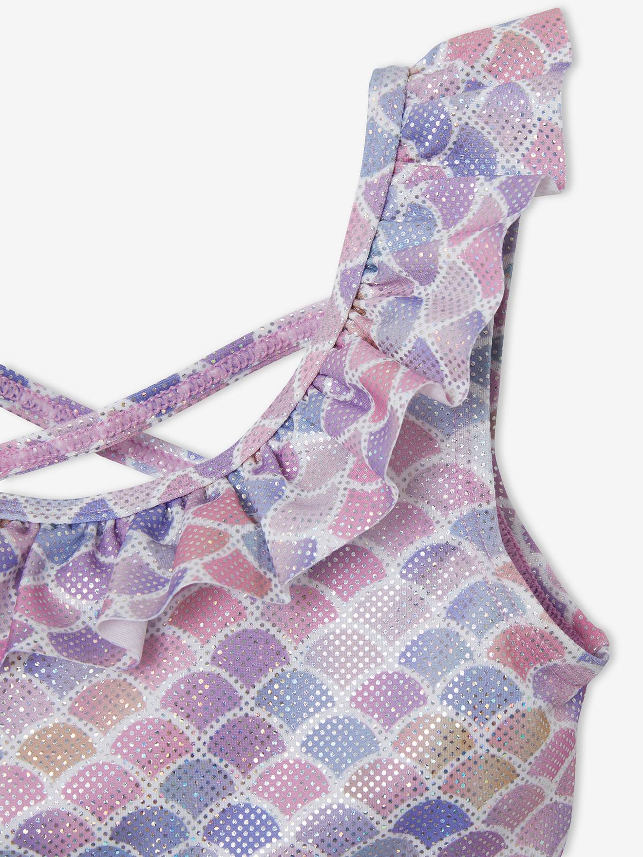 Biquíni sereia para meninas, branco claro bicolor/multicolorido