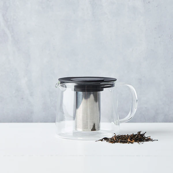 Théière en verre avec filtre inox 1 L noir Point Virgule