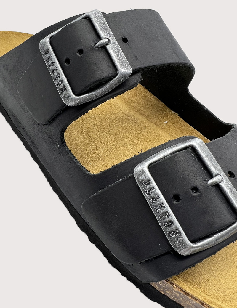 PLAKTON MULES HOMME DOUBLE BRIDE NOIR