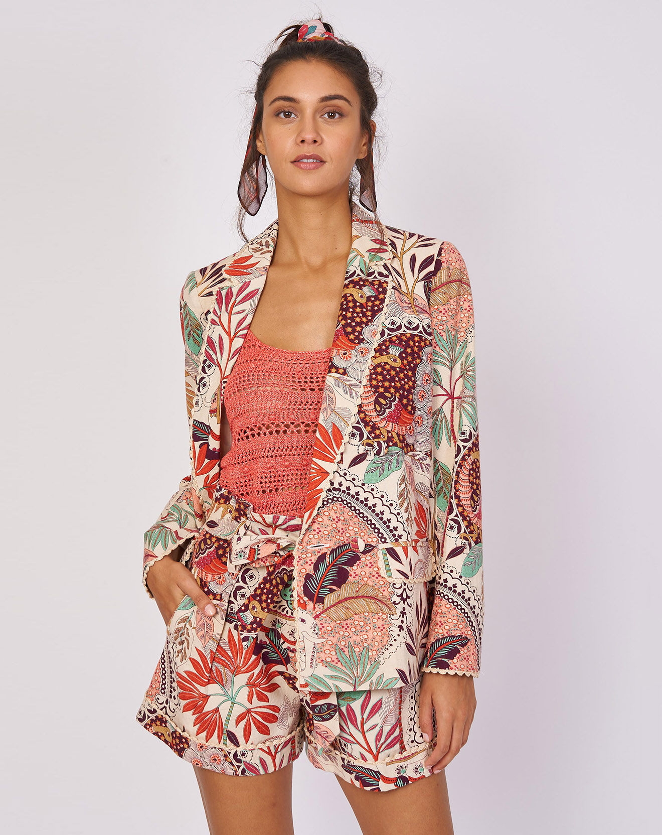 Derhy Veste imprimée Iguazu beige