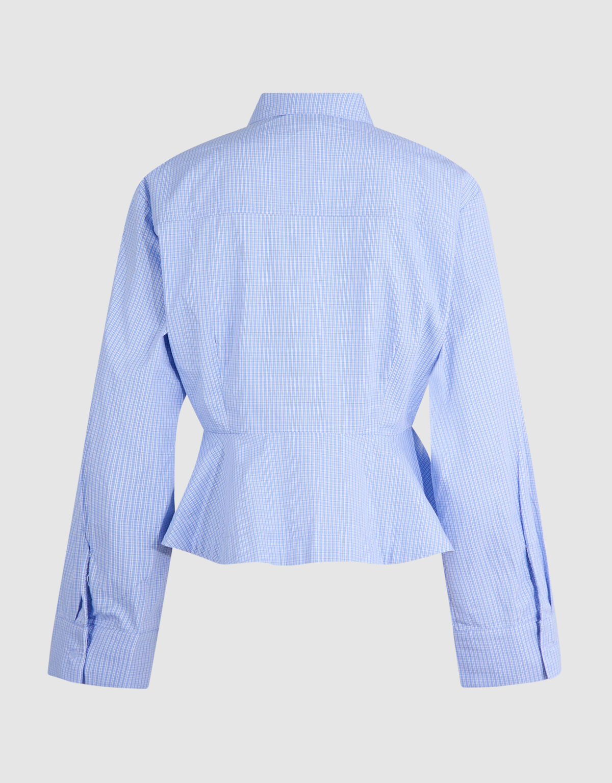 Poplin Peplum Blouse Blauw
