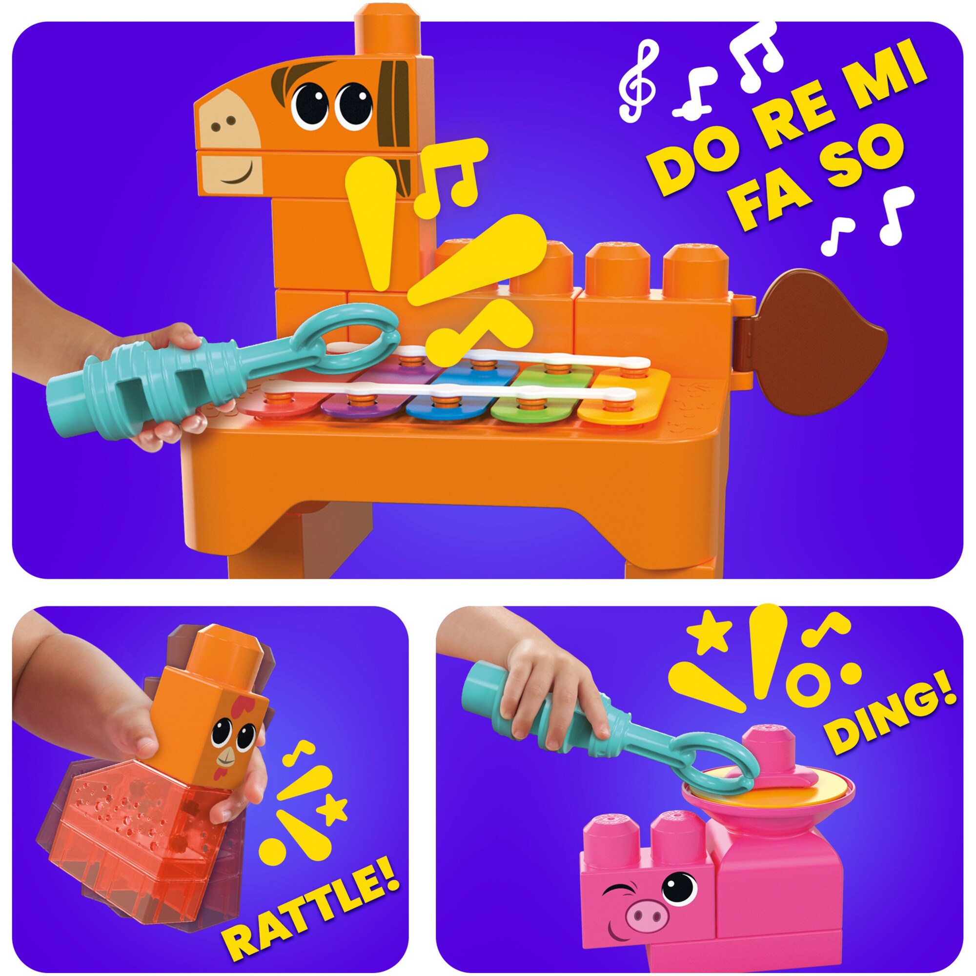 Mattel Konstruktionsspielzeug MEGA BLOKS Musikspaß Bauernhoftiere