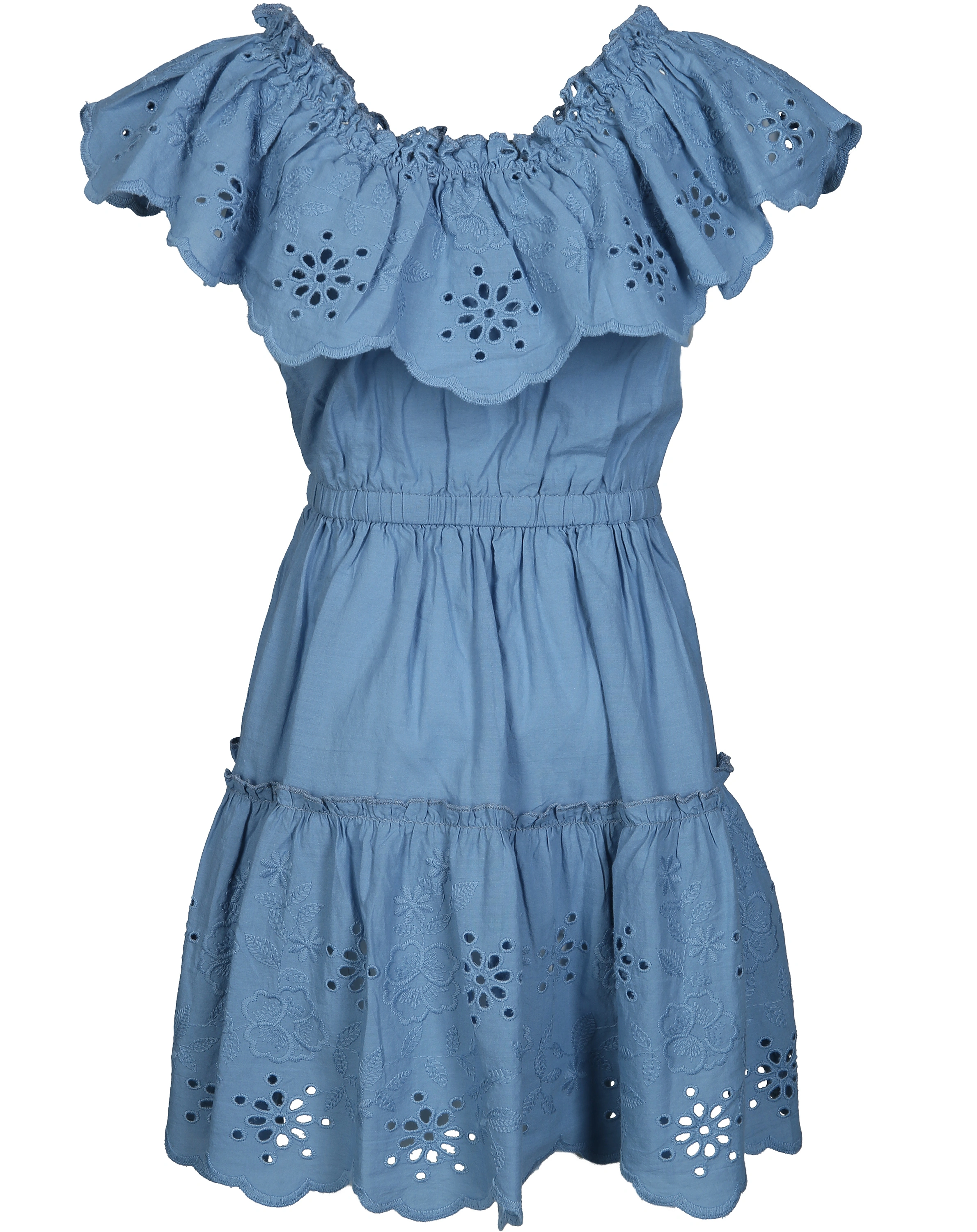 Kleid ALPENBLUME mit Rüschen in blau