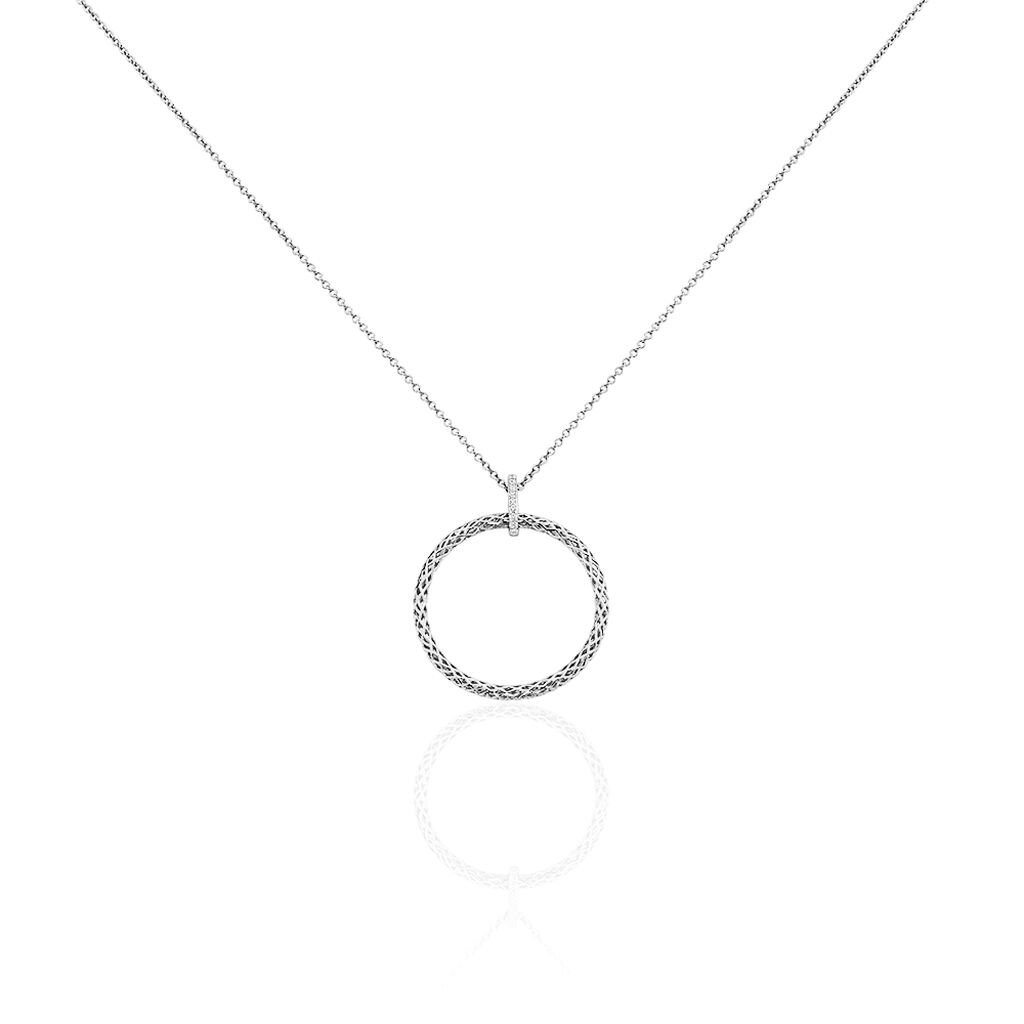 Collier Sautoir Sowa Argent Blanc Oxyde De Zirconium