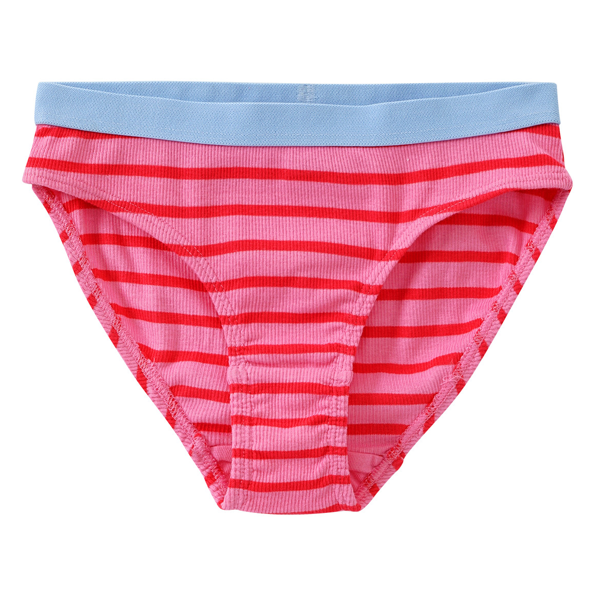 Famy 5 Mädchen Slips mit Rippstruktur hellblau / hellgelb / weiss