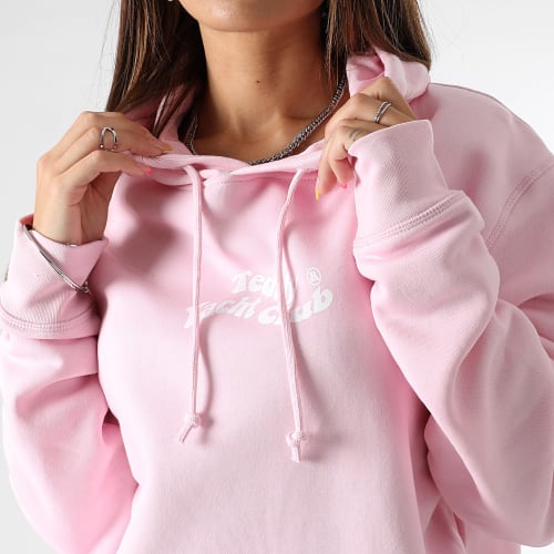 Sweat Capuche Femme Waves Rose Pastel
