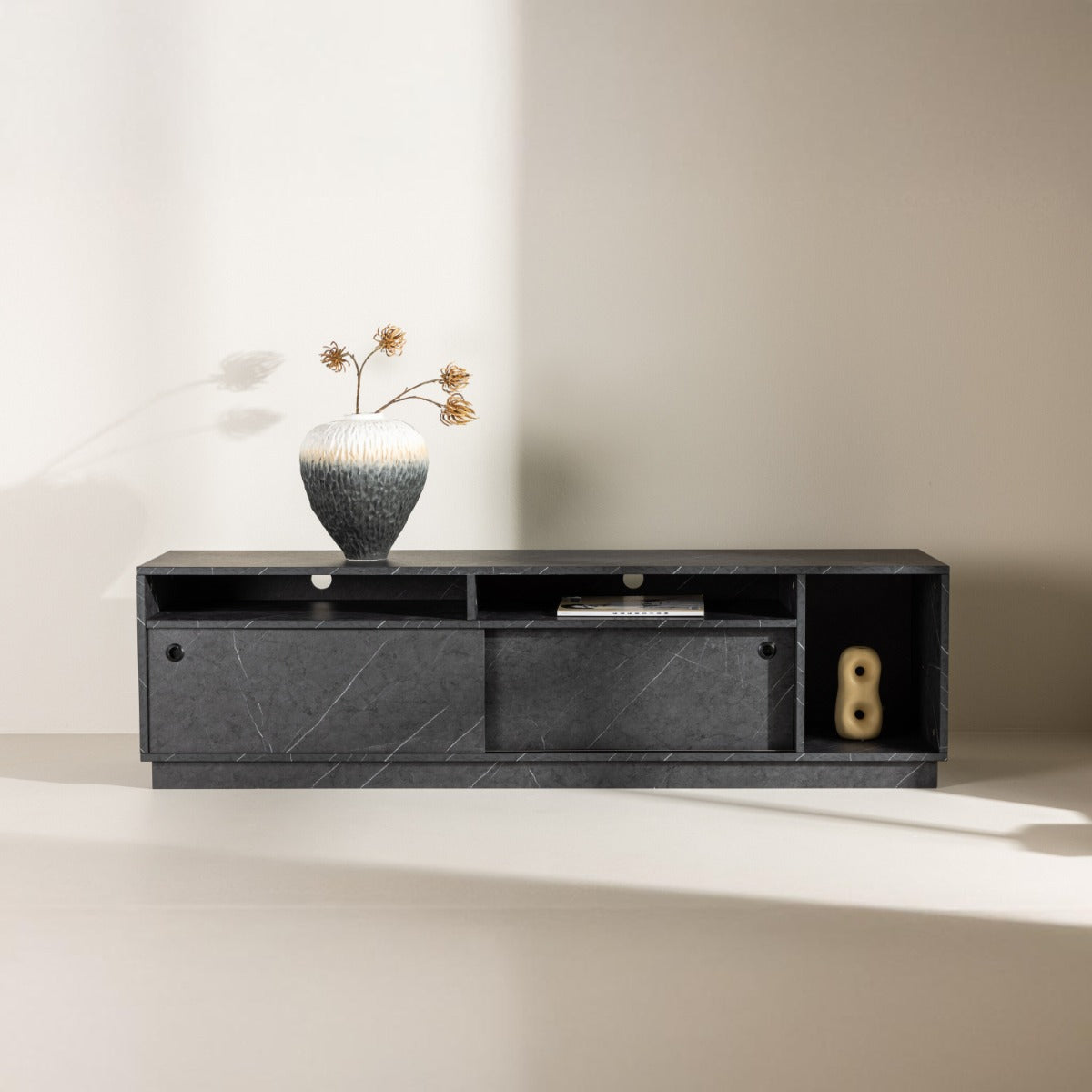 FjÃ´rd - Tv-meubel Zwart - Melamine - Girona