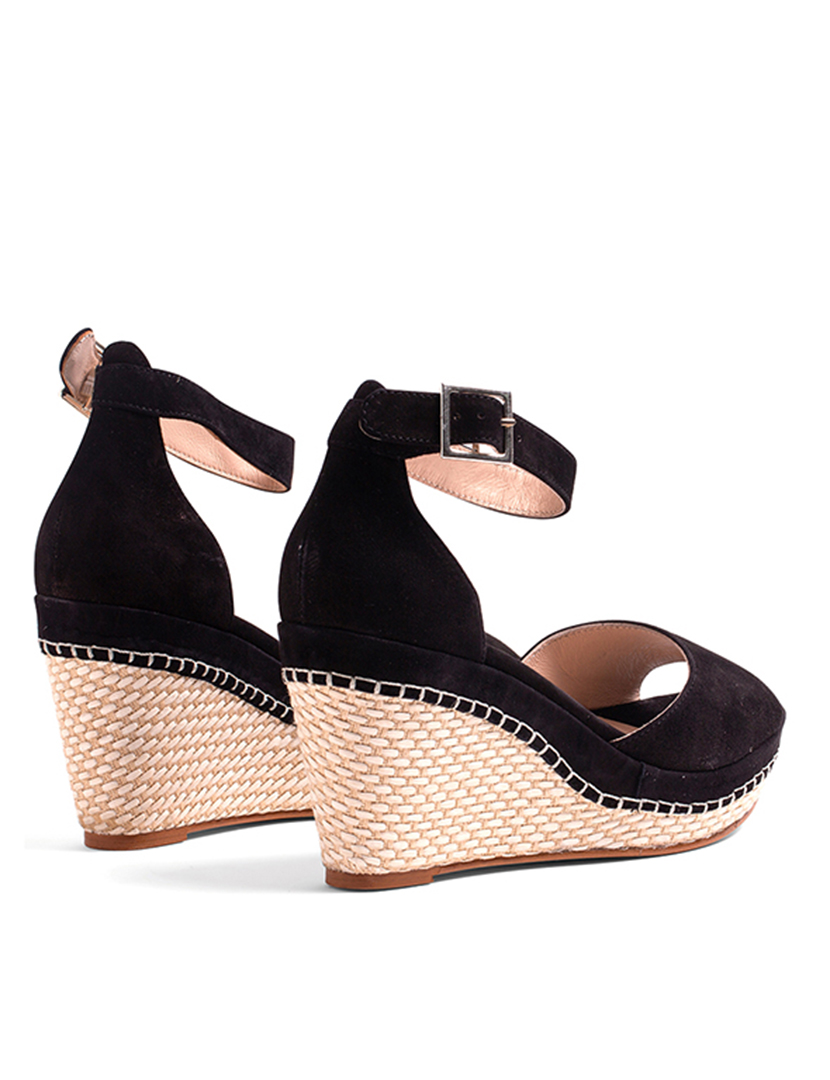 Black Wedge Sandals