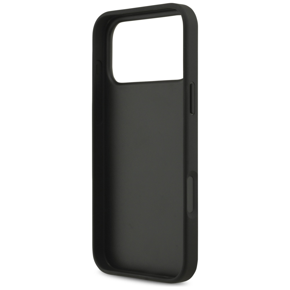 iPhone 17 Pro Leder Hardcase Hülle 4G Big Metal Logo (GUHCP17L4GMGGR) - Schwarz
