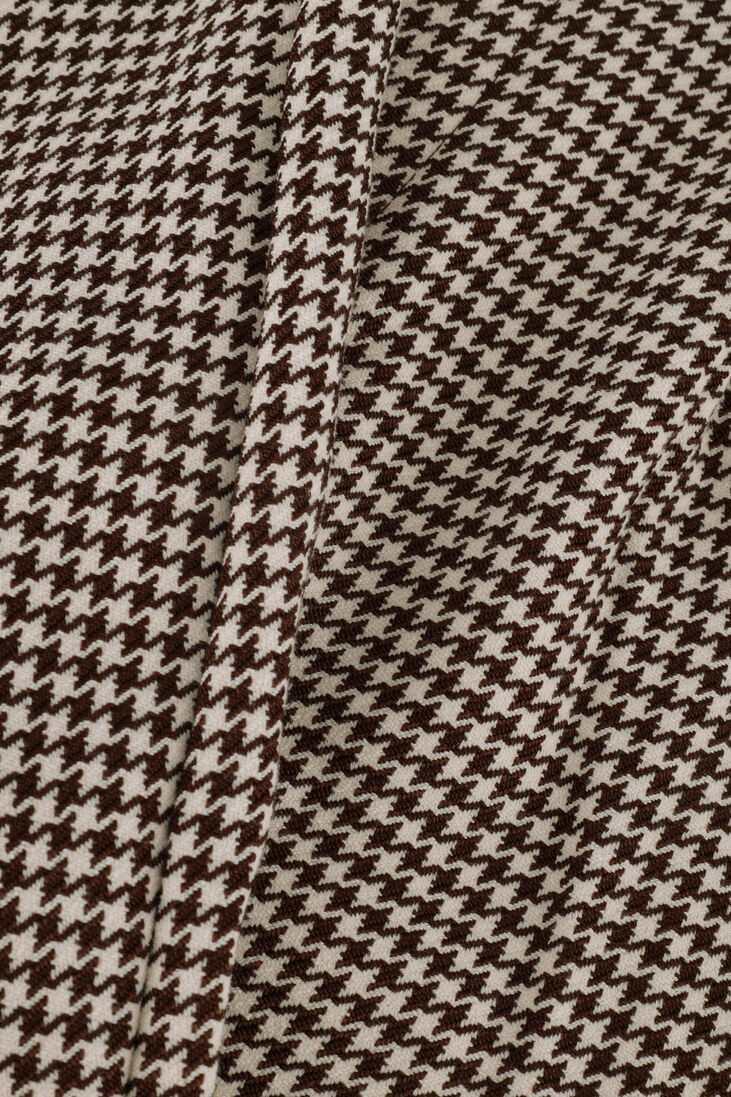 COLOURFUL REBEL bruine colourful rebel pantalon rus jacquard dogtooth straight pants