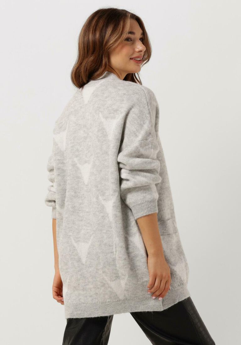 ALIX THE LABEL lichtgrijze alix the label vest ladies knitted bull cardigan