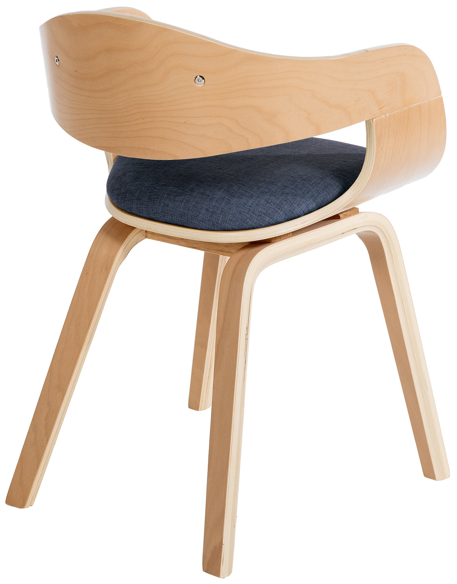 CLP 2er Set Retrostühle Kingston mit Stoffbezug und umlaufender Rückenlehne I Lehnstühle mit Polsterung und Holzgestell