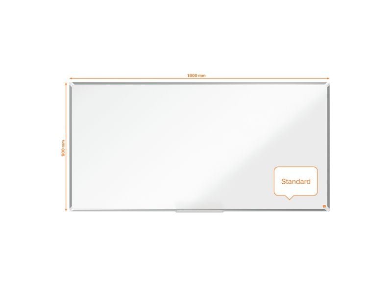 Nobo Premium Plus Whiteboard Stahl 90 x 180 cm, magnethafte Stahl Whiteboard im klassischen Format 90 x 180 cm mit magnetischer Oberfläche und Eckmontage