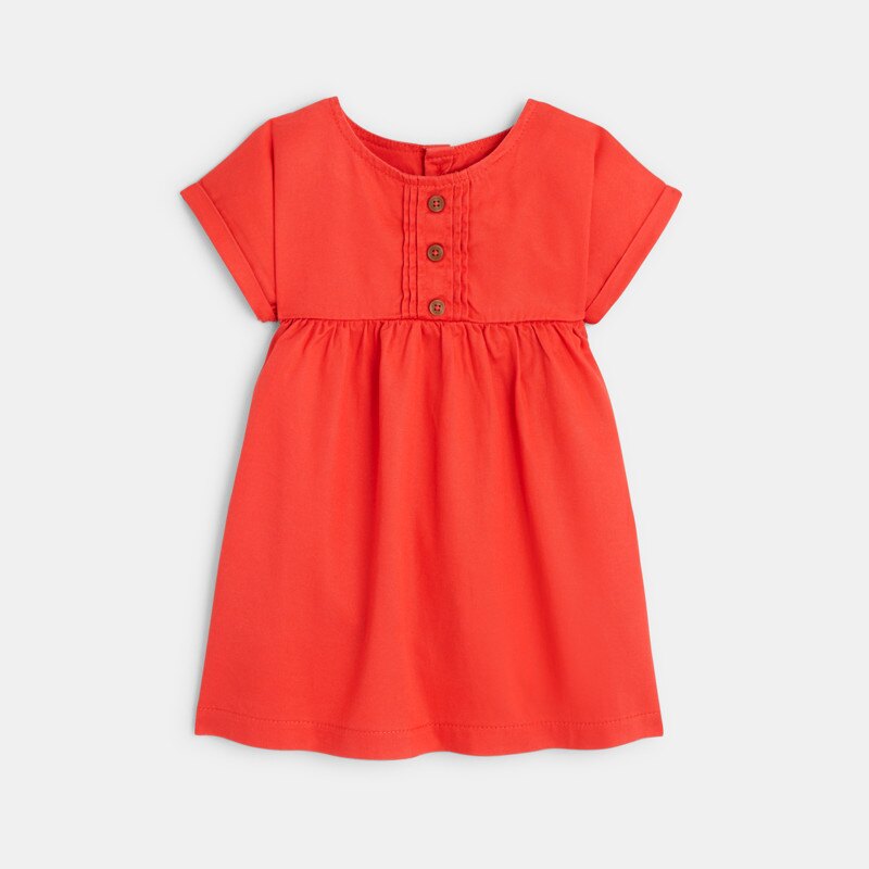 Robe coton fantaisie rouge bébé fille Rouge