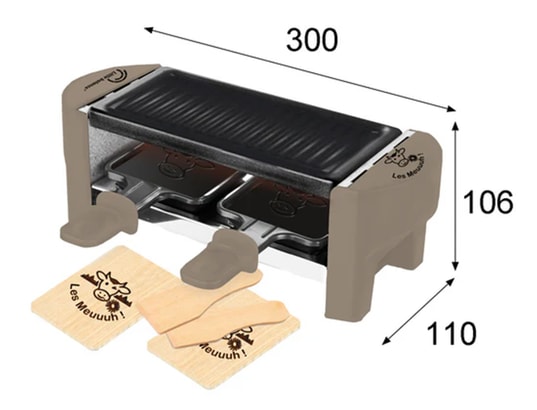 LITTLE BALANCE - Raclette Multifonction Raclette 2 personnes muscade
