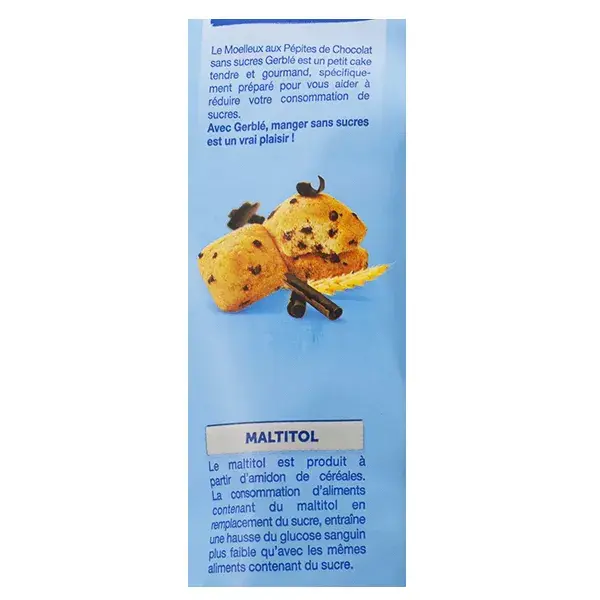 Bolinhos de chocolate com gotas de chocolate sem açúcar Gerblé 196g