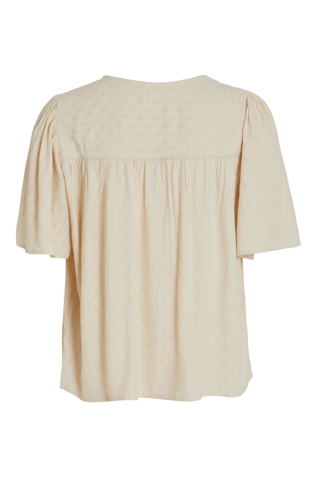 Blusa de cetim de manga curta - Cinza