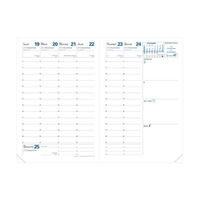 Agenda Impala Affaires - 1 semaine sur 2 pages avec répertoire - 10 x 15 cm - bleu - Quo Vadis