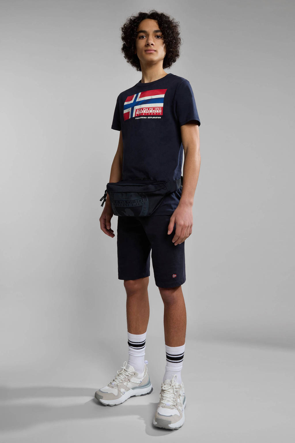 Napapijri T-shirt K S-ZAMORA met logo marine