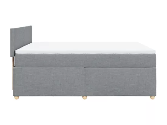 Sommier à lattes de lit avec matelas Gris clair 160x200cm Tissu