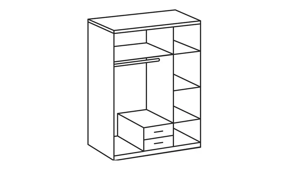 Kleiderschrank Duo 135 cm Eiche San Remo (Nachbildung)