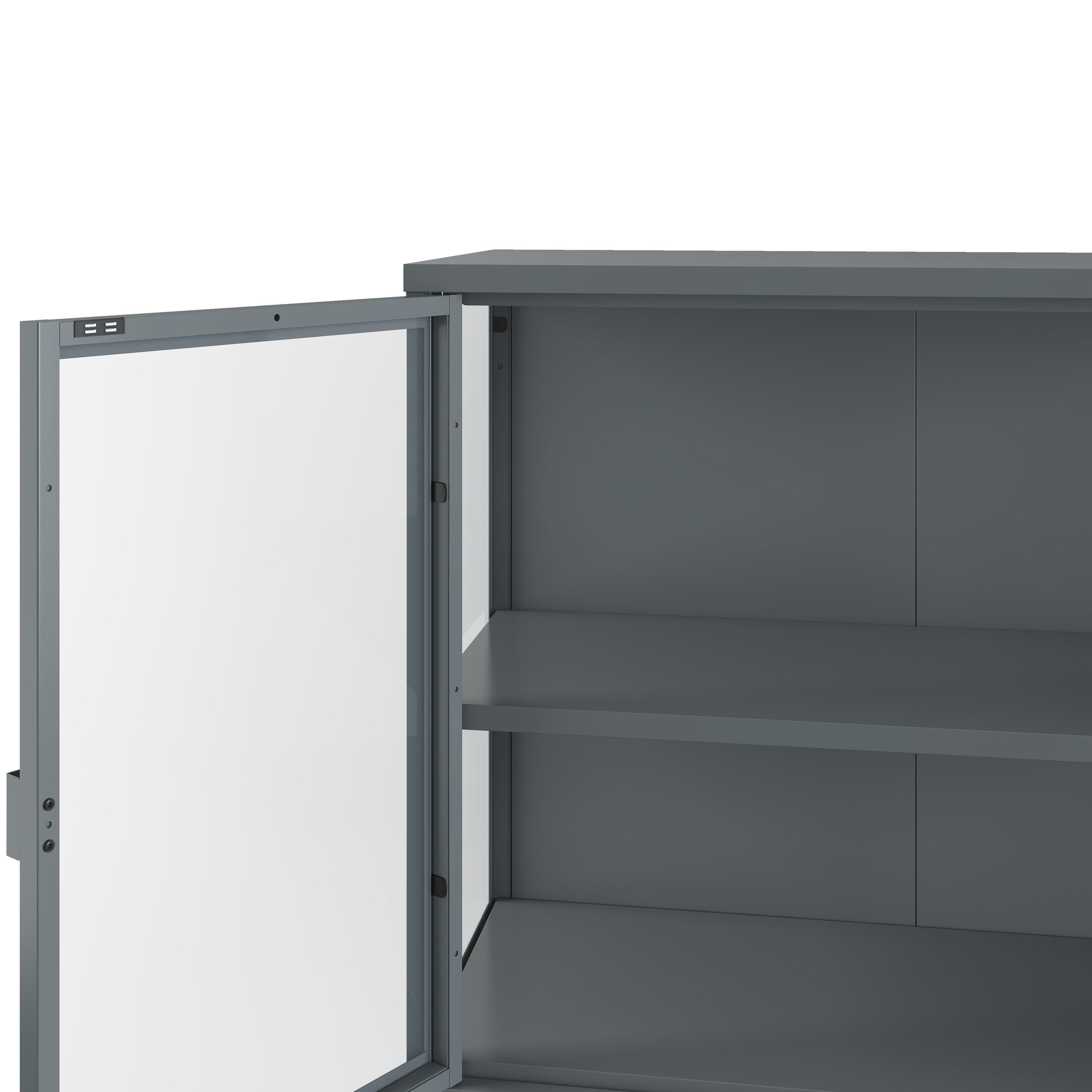 Kommode Metall TAURI 80 x 80 cm grau