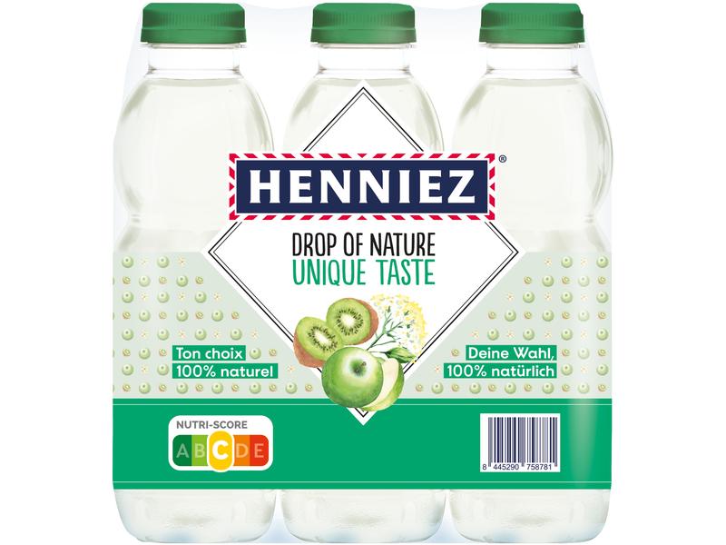 Henniez Drop of Nature Apfel, Kiwi & Holunderblüte 6 x 0.5 Aromatisiertes Getränk aus natürlichem Mineralwasser