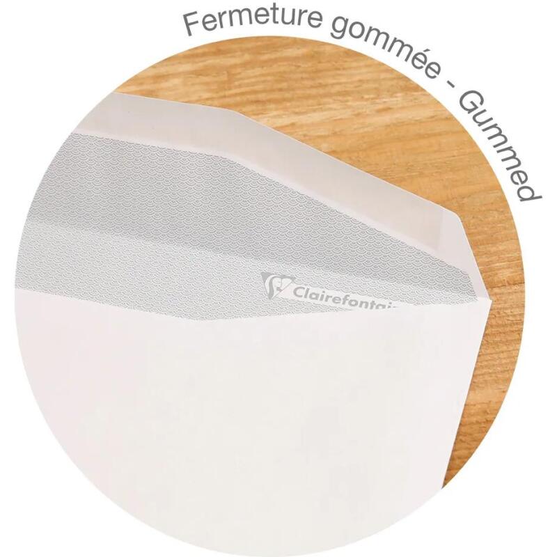 Enveloppe Clairefontaine pour machine de mise sous pli automatique 80 g/m² blanche sans fenêtre avec patte gommée - Boite de 500