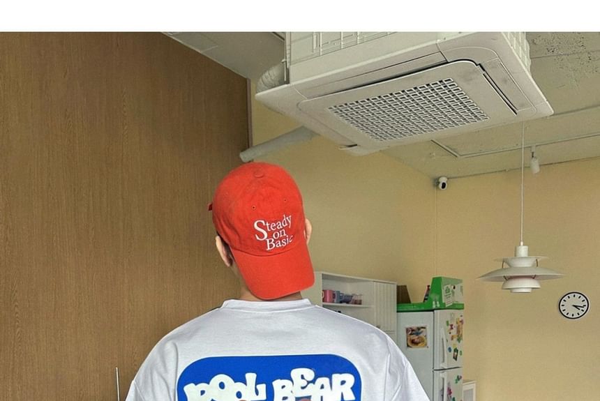 SeoulPop - T-shirt met korte mouwen en berenprint, losvallend