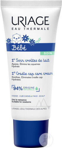 Uriage Bébé Soin Croûtes De Lait Crème Régulatrice Apaisante Visage Et Cuir Chevelu Tube 40ml