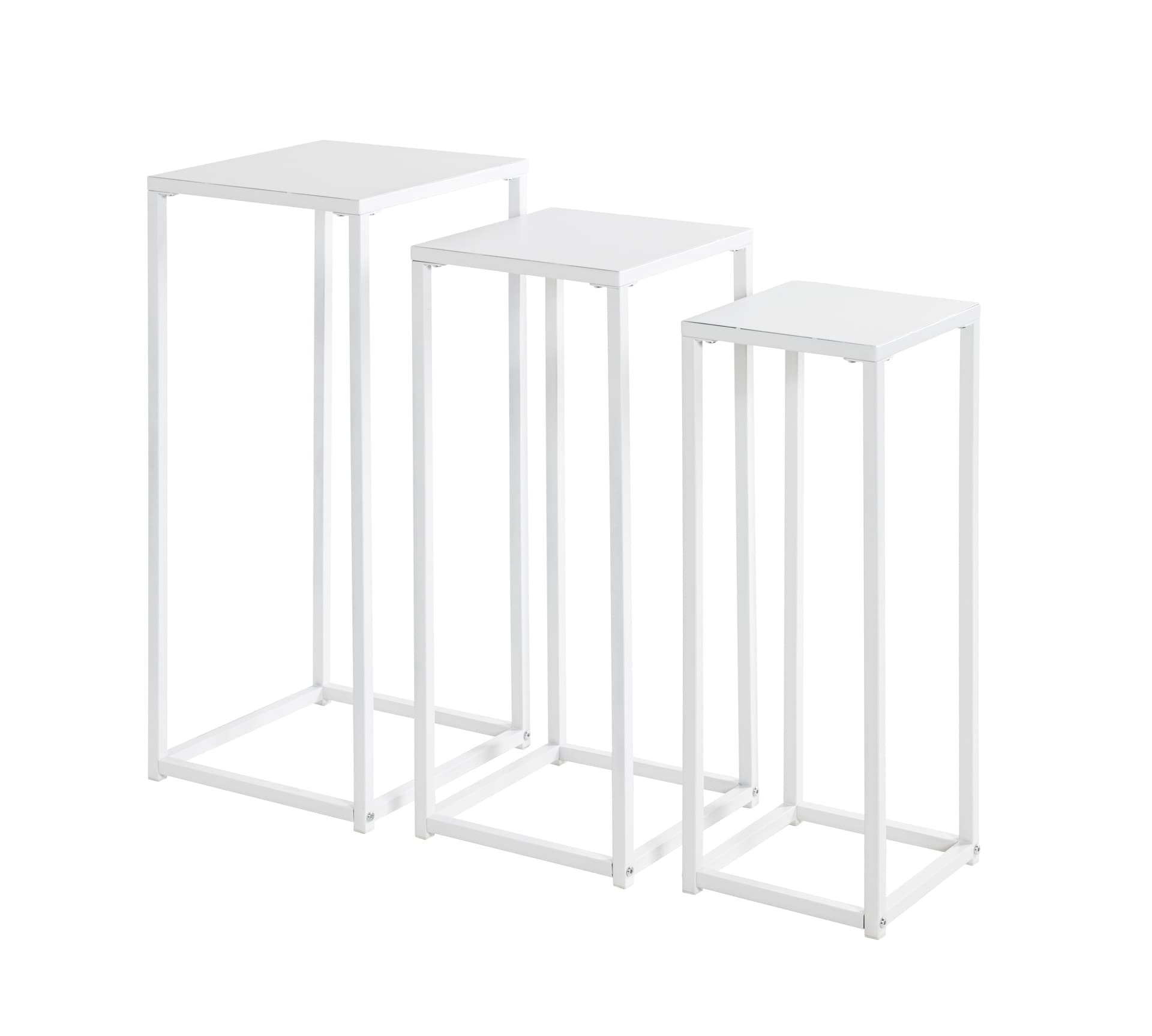 Blumensäulen 3er-Set weiß