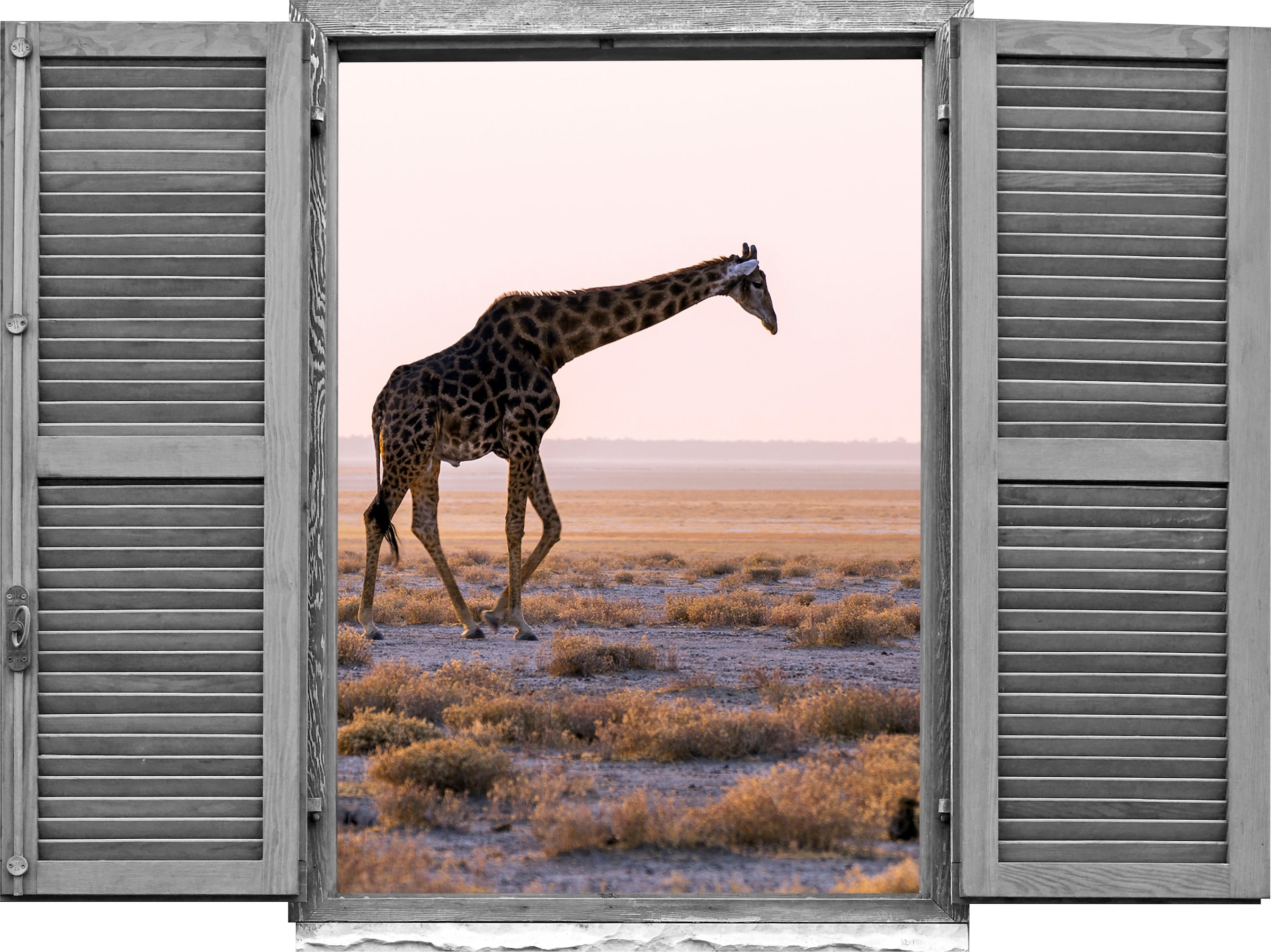queence Wandtattoo »Giraffe« Wandsticker, Wandbild, selbstklebend, 3D, Fenster