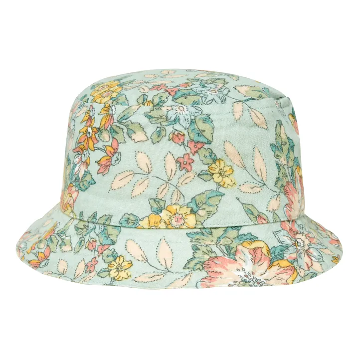 Louise Misha Chapeau Coton Bio Fleurs Lajik | Vert d'eau