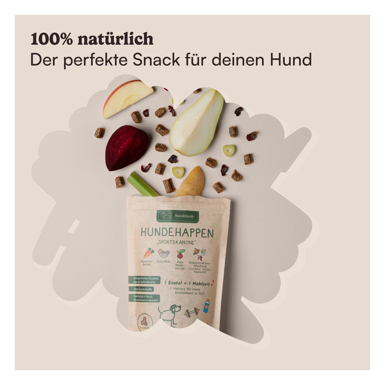Hunderunde Sportskanone vegane Snacks 1,125 kg