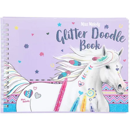 Depesche Miss Melody Glitter Doodle Book mit Glitter Stifte-Set